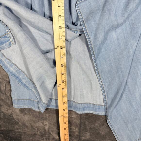 Donna Karan New York Womens Open Front Cardigan Size M Blue Lyocell Drape Jacket - Picture 6 of 6